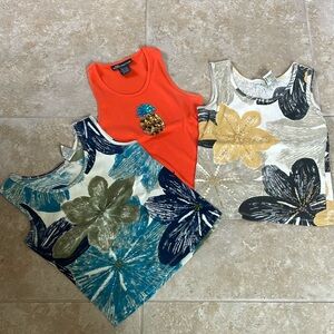 Set of three beaded tank tops